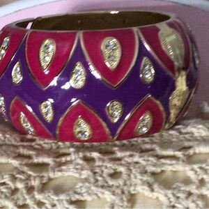 Elegant Purple and Fushia Bracelet with Rhinestone insets